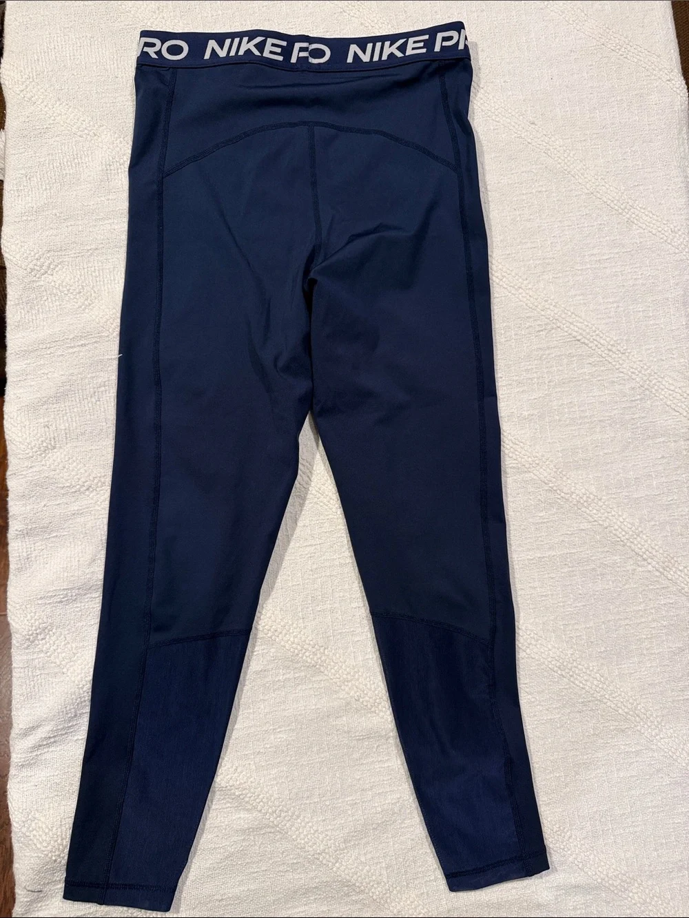 Nike Kids Navy Blue Compression Leggings with White Swoosh